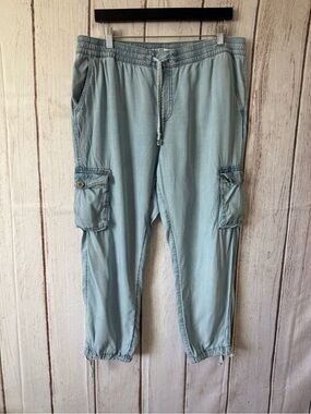 DD77 Light Wash 100% Tencel Cargo Jogger Pants Size Large